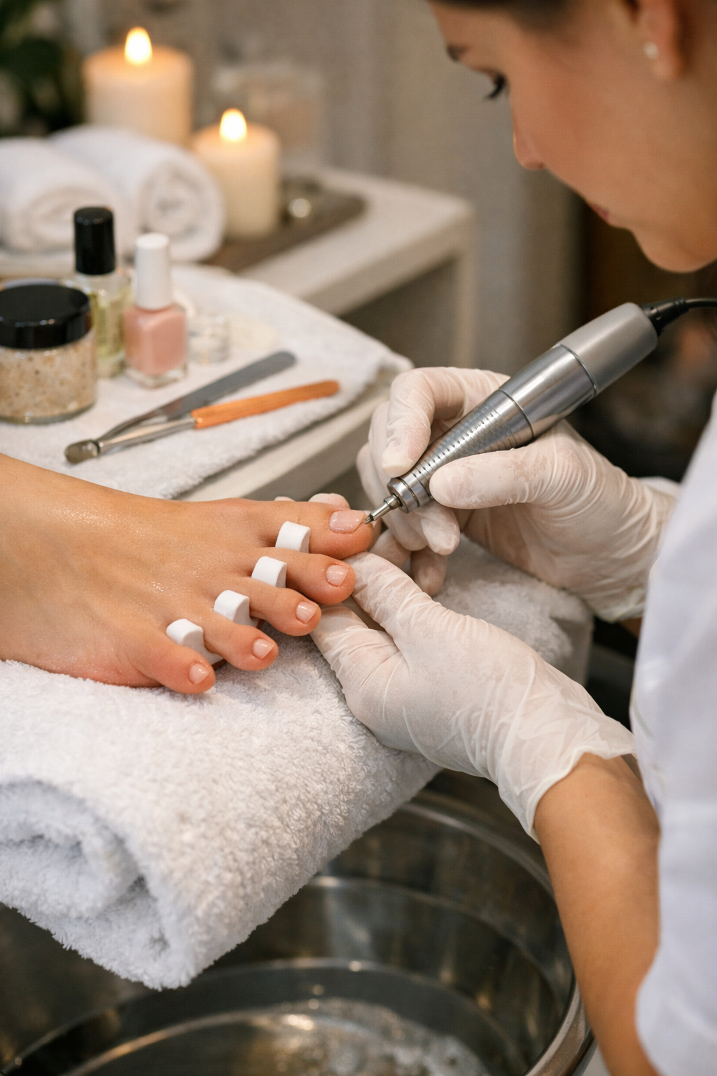 Zabieg pedicure w gabinecie kosmetycznym Dermline