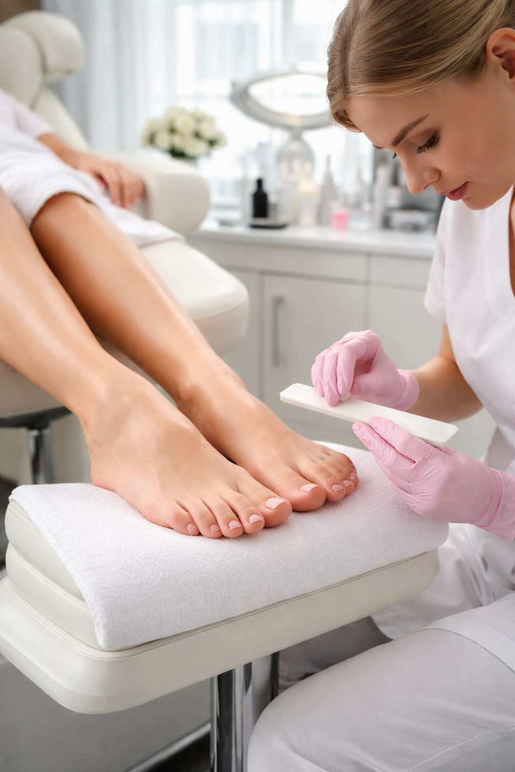 Pedicure w salonie kosmetycznym Dermline