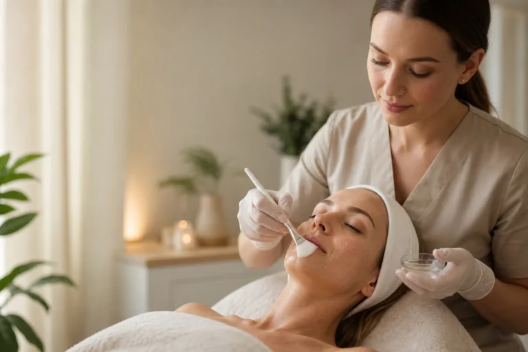 Zabieg pielęgnacyjny na twarz w Dermline