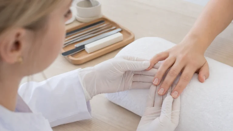 Ocena krótkich łamliwych paznokci przed doborem manicure
