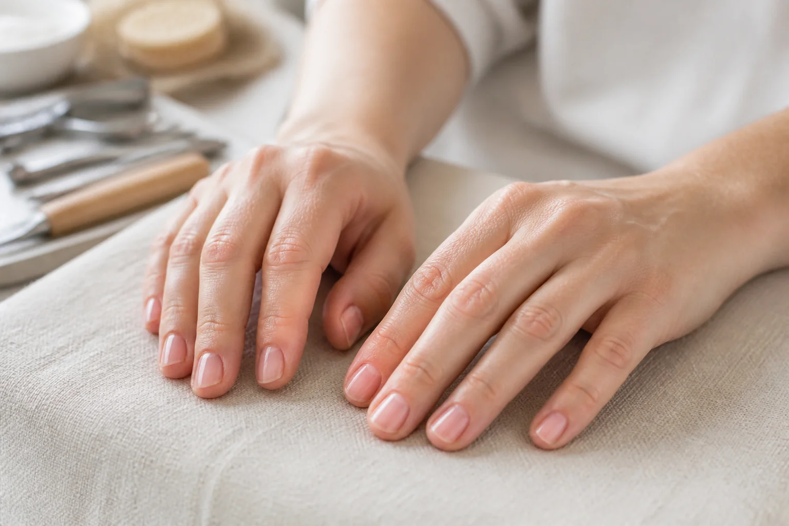 Naturalny połysk paznokci po manicure japońskim