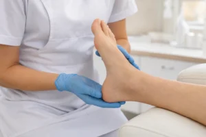 Poglądowa ocena stopy przed pedicure podologicznym