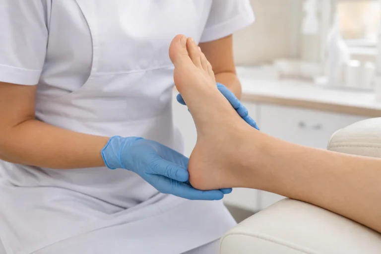 Poglądowa ocena stopy przed pedicure podologicznym